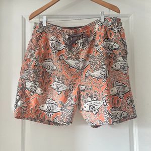 Reyn Spooner Koi Fish print Hawaiian board shorts, size L